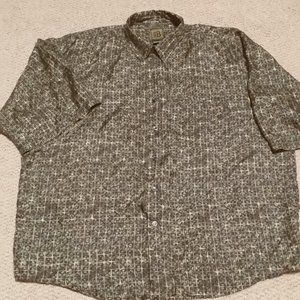 BRUNO brown plaid vintage silk short sleeve shirt